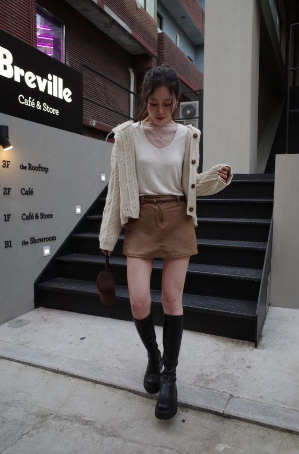 羊毛麻花針織開襟衫 