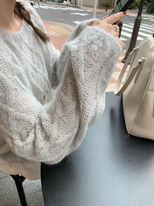 棉花糖羊駝毛編織毛衣 