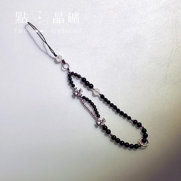 闇夜守護｜黑曜石手機鍊 