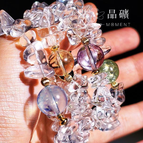沁光璃彩｜海水藍寶、紫水晶、黃水晶、綠雲母、白水晶、美國製14K注金配件 