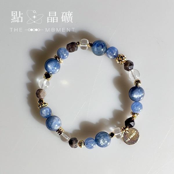 綻藍｜藍晶石、銀曜石、白水晶 