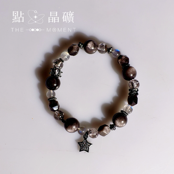 夜星｜銀曜石、黑閃靈、拉長石 