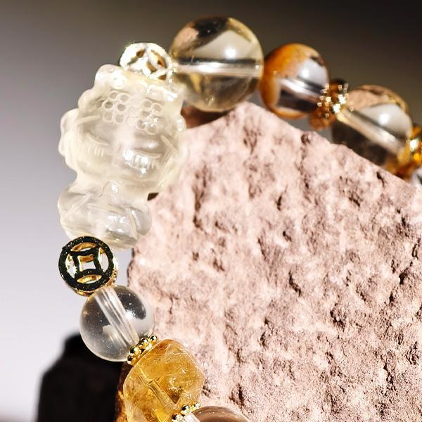 媽祖系列：燦金｜黃水晶、黃幽靈、白水晶 