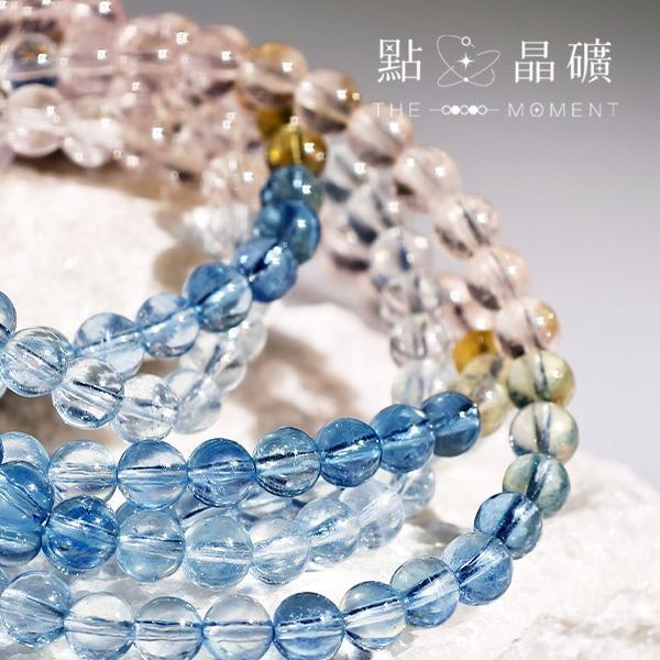 透體摩根石漸層三圈素串 