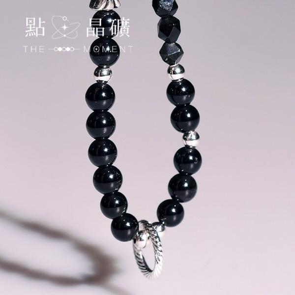 闇夜守護｜黑曜石手機鍊 