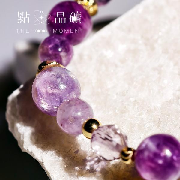 鳶尾｜紫祖母晶、紫水晶、銀月光 