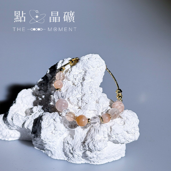 耀光金刻｜橙月光石、櫻花瑪瑙、雪花幽靈、彩髮晶 