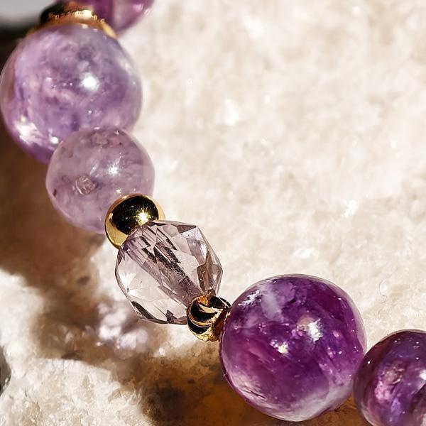 鳶尾｜紫祖母晶、紫水晶、銀月光 