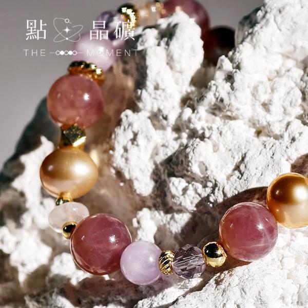 粉紅佳人｜星光紫馬粉晶、紫鋰輝、淡水粉珍珠 