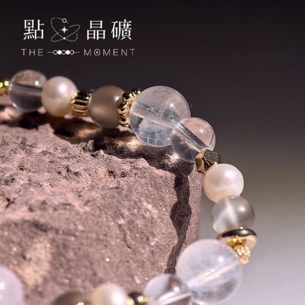 天使呢喃｜藍針水晶、月光石、白水晶、淡水珍珠 