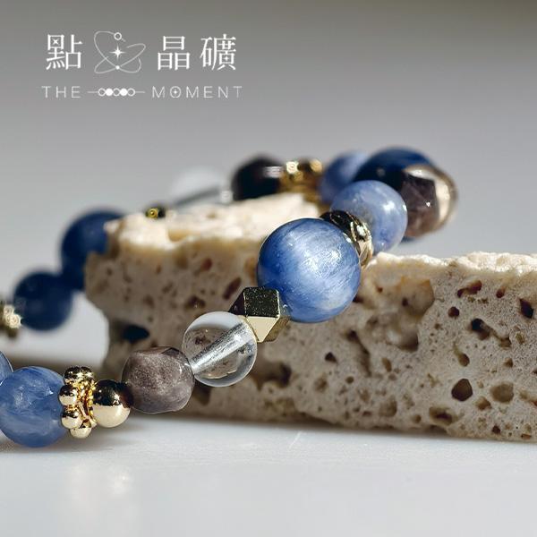 綻藍｜藍晶石、銀曜石、白水晶 