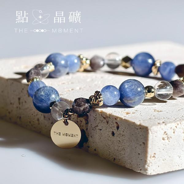 綻藍｜藍晶石、銀曜石、白水晶 