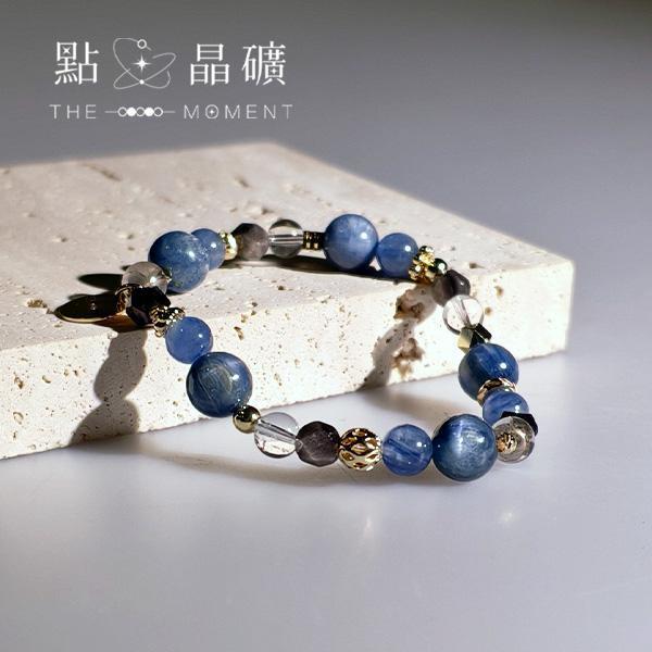 綻藍｜藍晶石、銀曜石、白水晶 