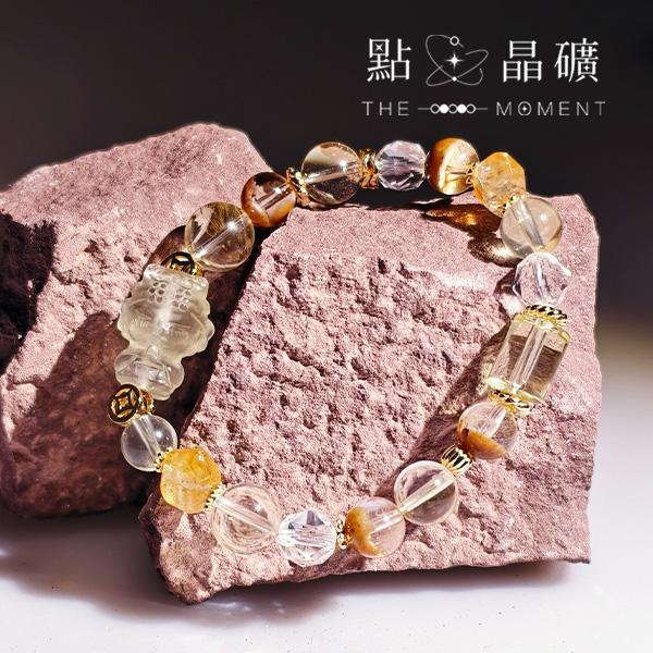 媽祖系列：燦金｜黃水晶、黃幽靈、白水晶 