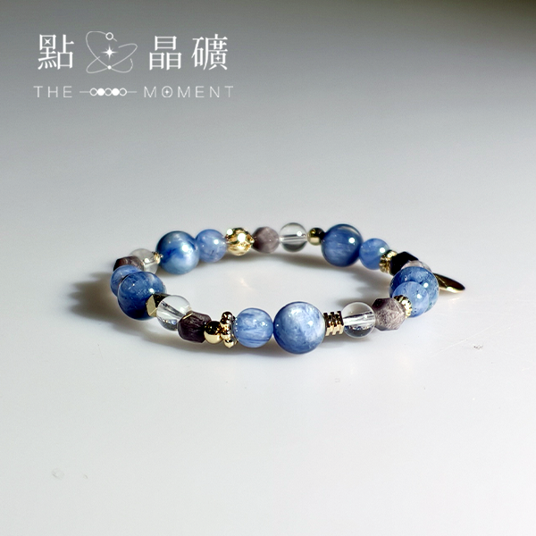 綻藍｜藍晶石、銀曜石、白水晶 