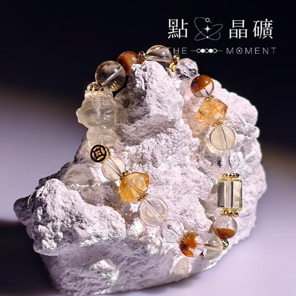 媽祖系列：燦金｜黃水晶、黃幽靈、白水晶 