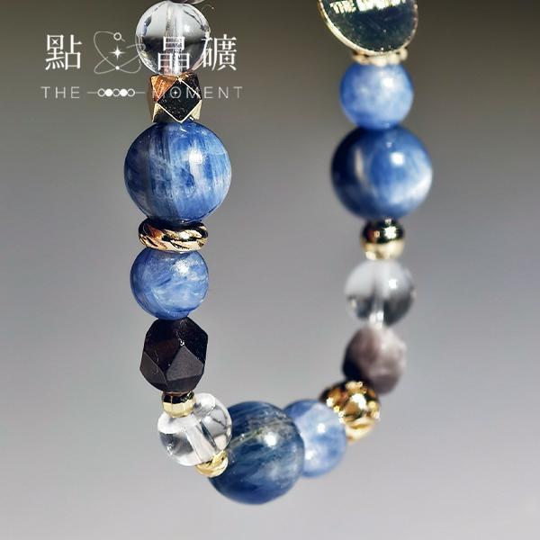 綻藍｜藍晶石、銀曜石、白水晶 