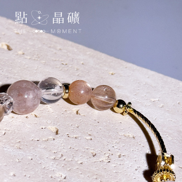 耀光金刻｜橙月光石、櫻花瑪瑙、雪花幽靈、彩髮晶 