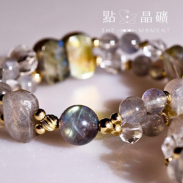 瑤光織語｜拉長石、白水晶、美國製14K注金配件 