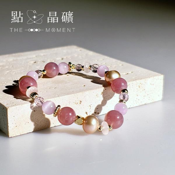 粉紅佳人｜星光紫馬粉晶、紫鋰輝、淡水粉珍珠 