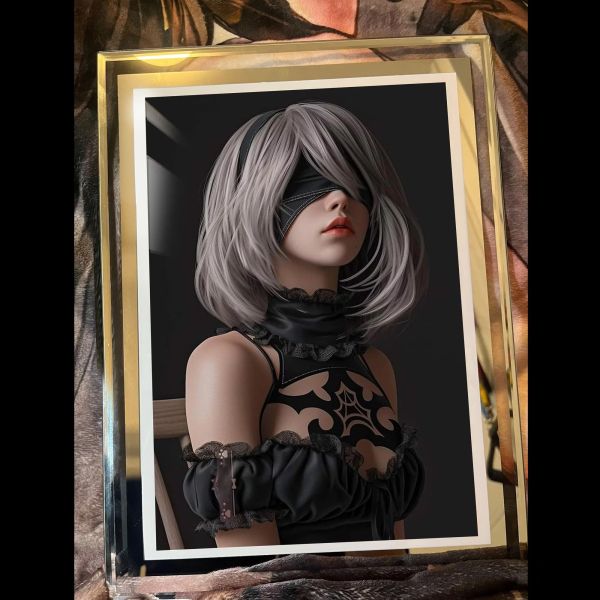 【預購】阿喵畫社《2B》尼爾：機械紀元 玻璃擺臺 阿喵畫社《2B》尼爾：機械紀元 玻璃擺臺