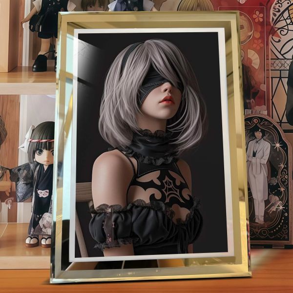 【預購】阿喵畫社《2B》尼爾：機械紀元 玻璃擺臺 阿喵畫社《2B》尼爾：機械紀元 玻璃擺臺
