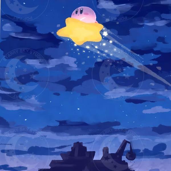 【預購】星空《流星卡比》裝飾畫 星之卡比 星空《流星卡比》裝飾畫 星之卡比