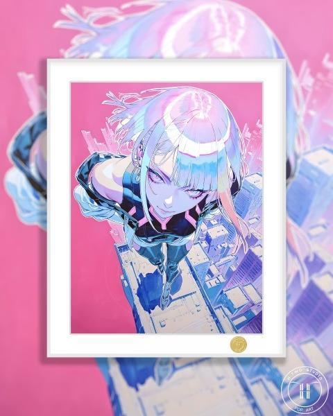 【預購】H2《粉紅露西》裝飾畫 賽博朋克：邊緣行者 H2《粉紅露西》裝飾畫 賽博朋克：邊緣行者