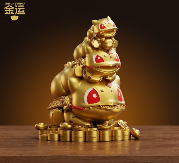 【預購】金運 金蟾蛙妙蛙種子招財趣味擺件 寶可夢神奇寶貝 金運 金蟾蛙妙蛙種子招財趣味擺件 寶可夢神奇寶貝