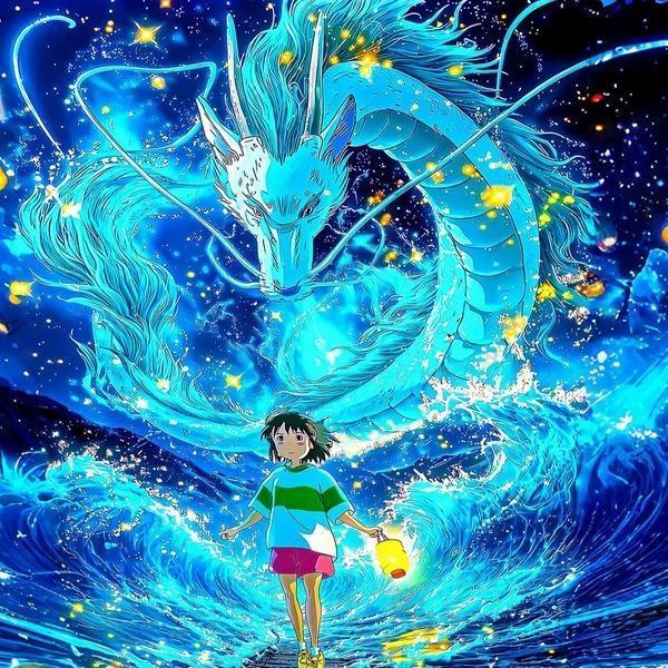 【預購】阿喵畫社《白龍與千尋》橫版發光卡磚 宮崎駿吉卜力神隱少女 阿喵畫社《白龍與千尋》橫版發光卡磚 宮崎駿吉卜力神隱少女