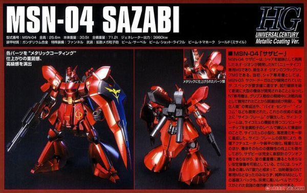 【現貨】HGUC 1/144 MSN-04 SAZABI 沙薩比(金屬質感版) HGUC 1/144 MSN-04 SAZABI 沙薩比(金屬質感版)