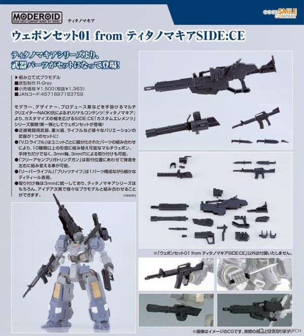 【2026/01月預購】MODEROID 武器套組01 from Titanomachia SIDE:CE MODEROID 武器套組01 from Titanomachia SIDE:CE