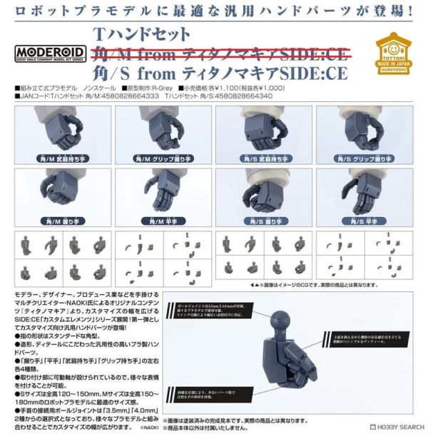 【2026/01月預購】MODEROID T手部套組 角/S from Titanomachia SIDE:CE MODEROID T手部套組 角/S from Titanomachia SIDE:CE