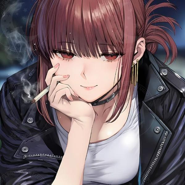 【預購】星空《皮衣山田小姐》裝飾畫 在超市後門吸菸的二人 星空《皮衣山田小姐》裝飾畫 在超市後門吸菸的二人