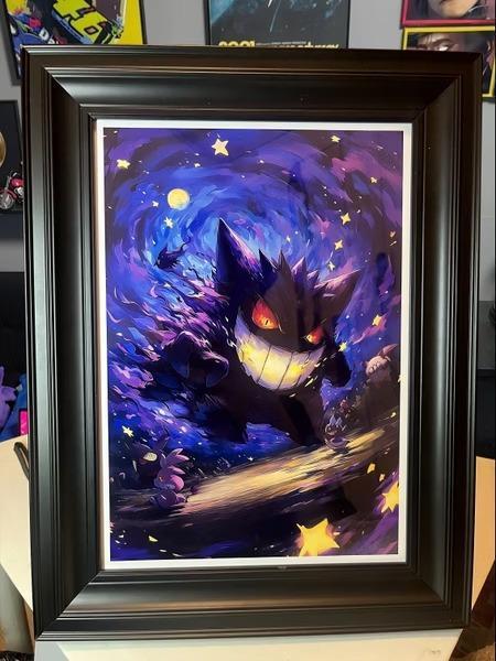 【預購】阿喵畫社《幽夜耿鬼》裝飾畫 寶可夢神奇寶貝 阿喵畫社《幽夜耿鬼》裝飾畫 寶可夢神奇寶貝