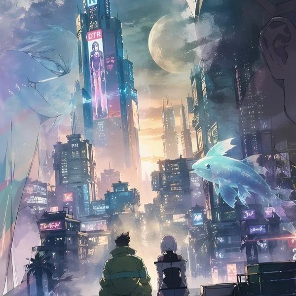 【預購】星空《露西剪影》裝飾畫 電馭叛客：邊緣行者 星空《露西剪影》裝飾畫 電馭叛客：邊緣行者
