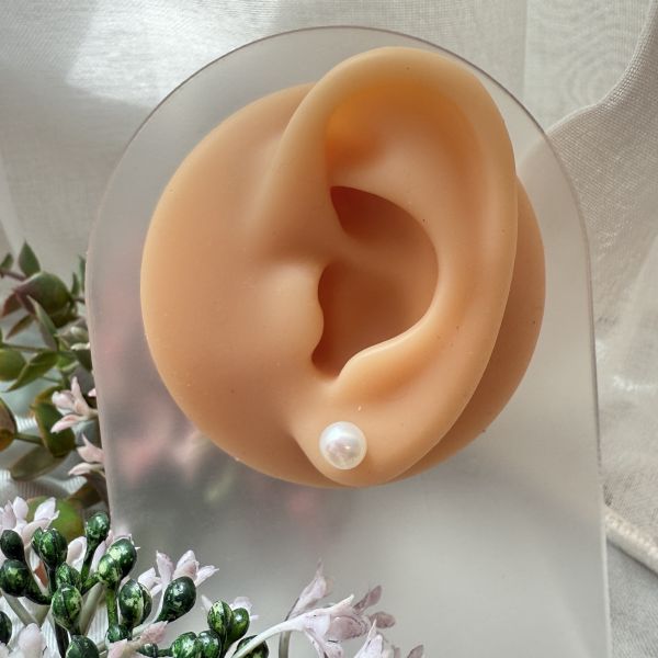 白亮小饅頭單支耳釘efc150w 