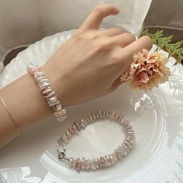 18手圍-糖果色疊打珍珠手環0251737 