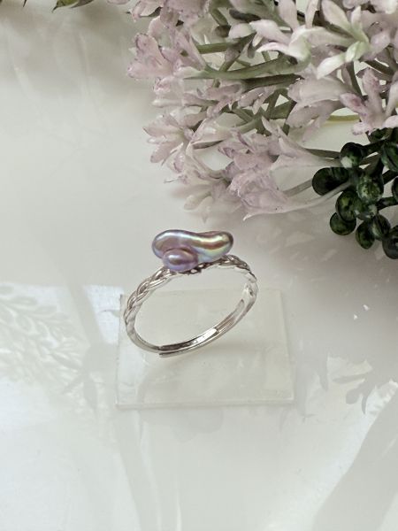 淡水珍珠戒指-金屬牛油果色#rfp0911 