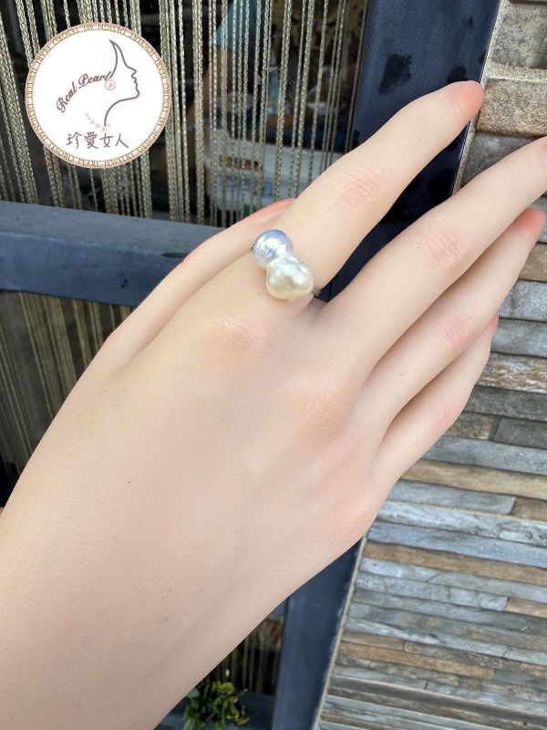 可愛雪球造型淡水珍珠戒指#rfp0828 輕珠寶戒指,珍珠戒指,淡水珍珠戒指