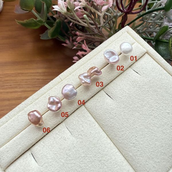 淡水珍珠-單支素耳釘#e0813 