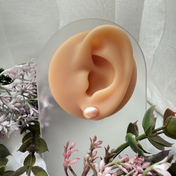 小石頭珍珠單支耳釘efc130 