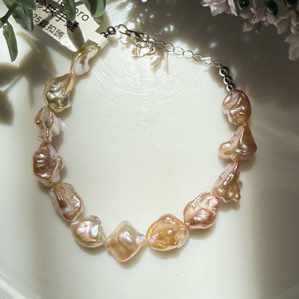 精品粉銀子手鍊02230S 