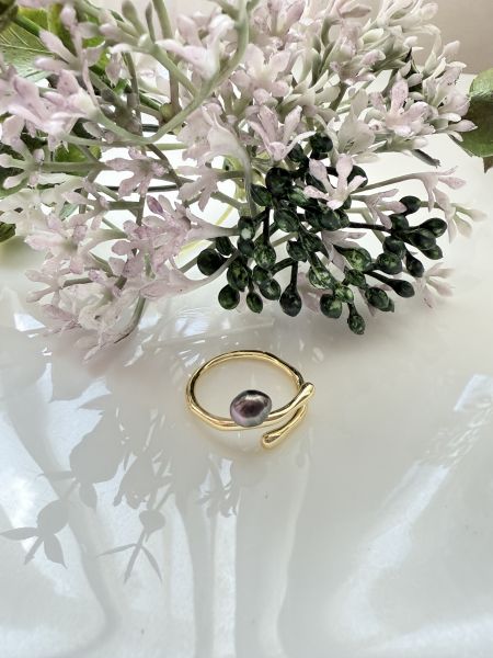 稀少海水Keshi珍珠戒指-簡約款#sfp0505 