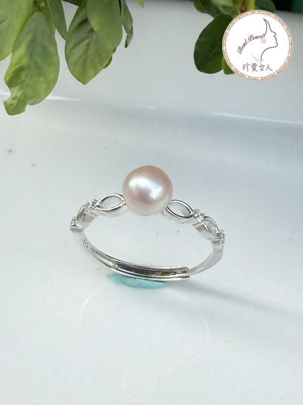 粉色系珍珠戒指#rfp0826 輕珠寶戒指,珍珠戒指,淡水珍珠戒指