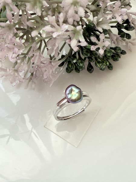 淡水珍珠戒指-金屬牛油果色#rfp0503 