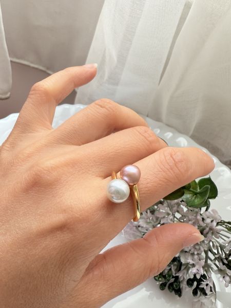 珍珠戒指-雙珠款#rfp0620 