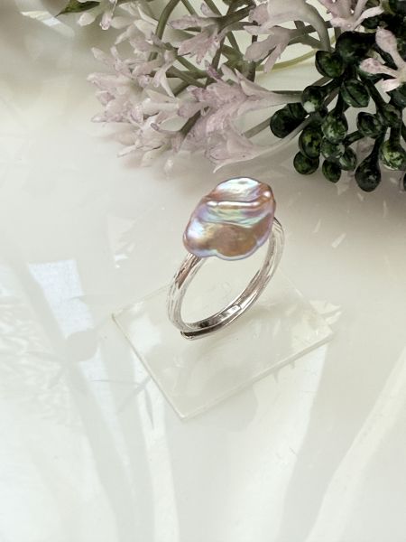 淡水珍珠戒指-稀有金屬色花瓣#PFL8113 