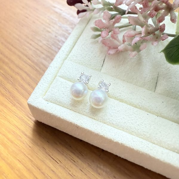 精選AK珍珠耳釘#e0802 