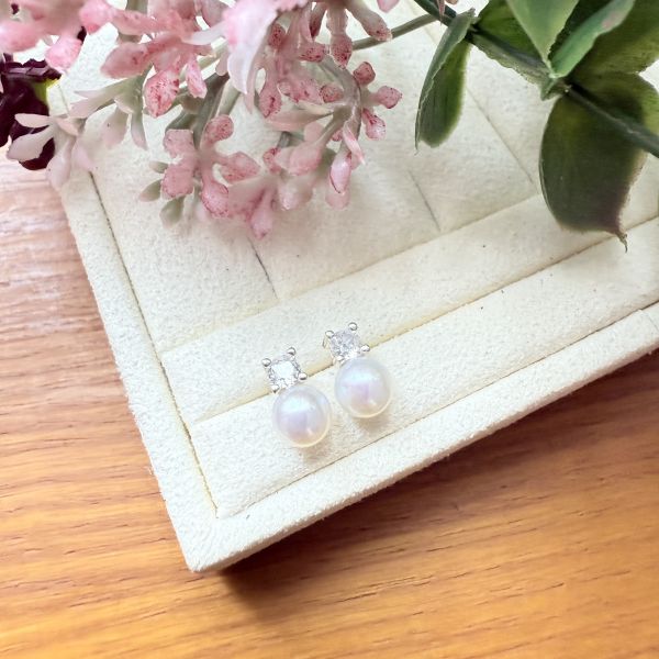 精選AK珍珠耳釘#e0802 